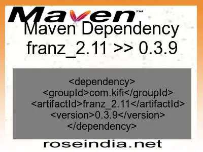 Maven dependency of franz_2.11 version 0.3.9