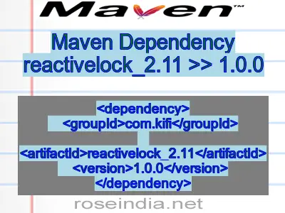 Maven dependency of reactivelock_2.11 version 1.0.0