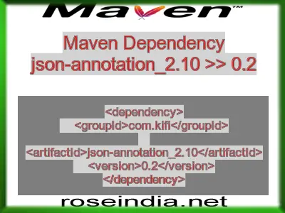 Maven dependency of json-annotation_2.10 version 0.2