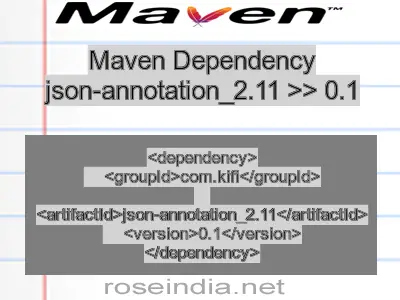 Maven dependency of json-annotation_2.11 version 0.1