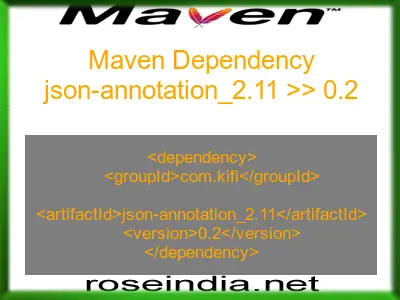 Maven dependency of json-annotation_2.11 version 0.2