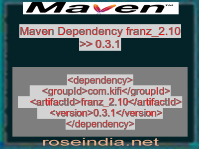 Maven dependency of franz_2.10 version 0.3.1