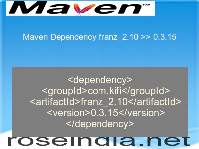 Maven dependency of franz_2.10 version 0.3.15