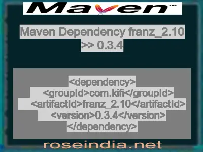 Maven dependency of franz_2.10 version 0.3.4