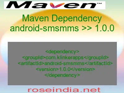 Maven dependency of android-smsmms version 1.0.0