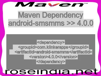 Maven dependency of android-smsmms version 4.0.0