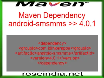 Maven dependency of android-smsmms version 4.0.1