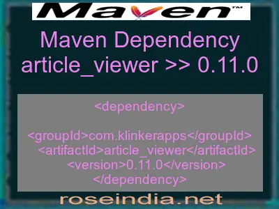 Maven dependency of article_viewer version 0.11.0