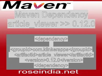 Maven dependency of article_viewer version 0.12.0