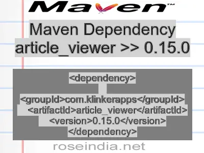 Maven dependency of article_viewer version 0.15.0