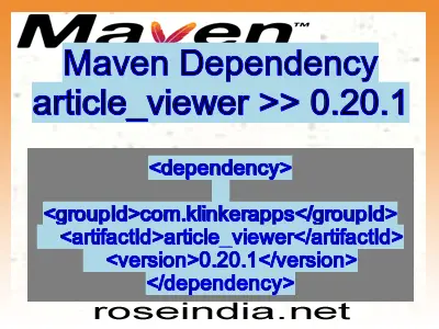 Maven dependency of article_viewer version 0.20.1