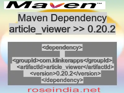 Maven dependency of article_viewer version 0.20.2