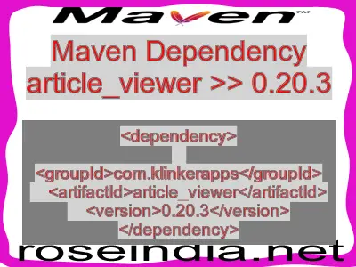 Maven dependency of article_viewer version 0.20.3