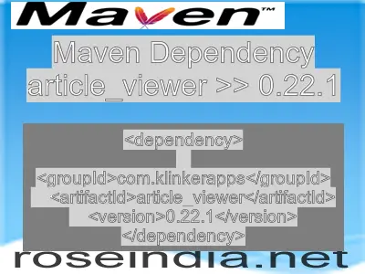 Maven dependency of article_viewer version 0.22.1