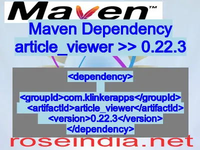 Maven dependency of article_viewer version 0.22.3