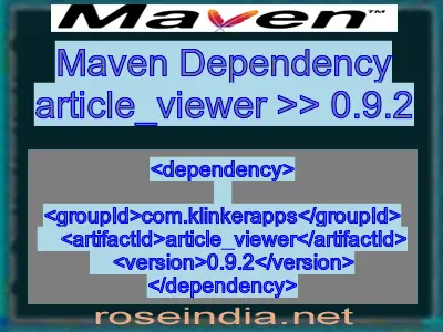 Maven dependency of article_viewer version 0.9.2