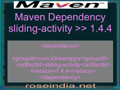 Maven dependency of sliding-activity version 1.4.4