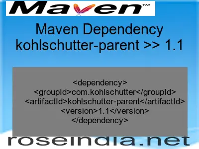 Maven dependency of kohlschutter-parent version 1.1