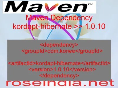 Maven dependency of kordapt-hibernate version 1.0.10