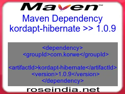 Maven dependency of kordapt-hibernate version 1.0.9