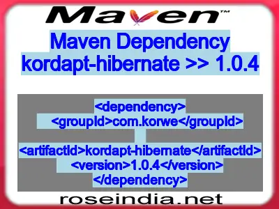 Maven dependency of kordapt-hibernate version 1.0.4