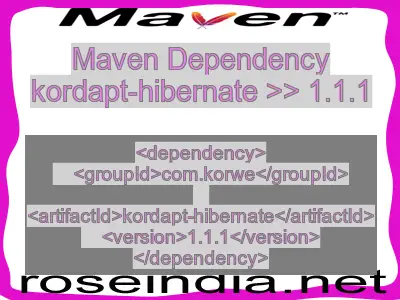 Maven dependency of kordapt-hibernate version 1.1.1