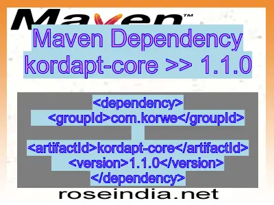 Maven dependency of kordapt-core version 1.1.0