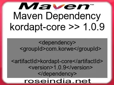 Maven dependency of kordapt-core version 1.0.9