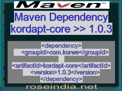 Maven dependency of kordapt-core version 1.0.3