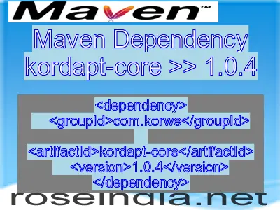 Maven dependency of kordapt-core version 1.0.4