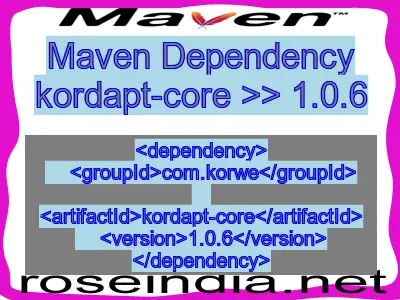 Maven dependency of kordapt-core version 1.0.6