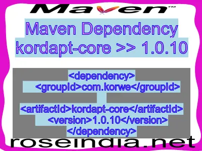 Maven dependency of kordapt-core version 1.0.10