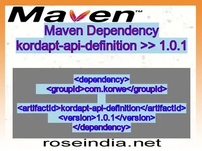 Maven dependency of kordapt-api-definition version 1.0.1