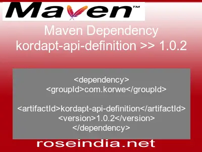 Maven dependency of kordapt-api-definition version 1.0.2