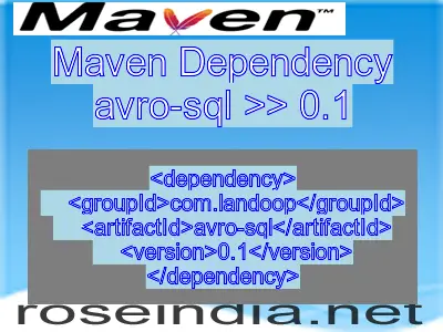 Maven dependency of avro-sql version 0.1