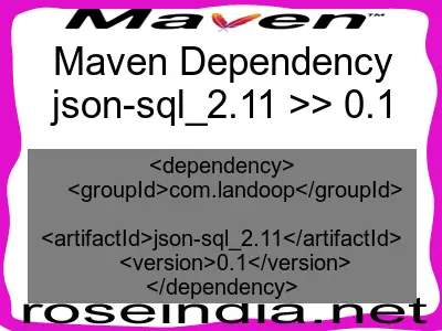 Maven dependency of json-sql_2.11 version 0.1