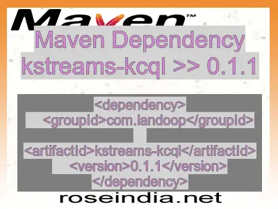 Maven dependency of kstreams-kcql version 0.1.1