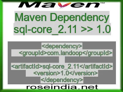 Maven dependency of sql-core_2.11 version 1.0