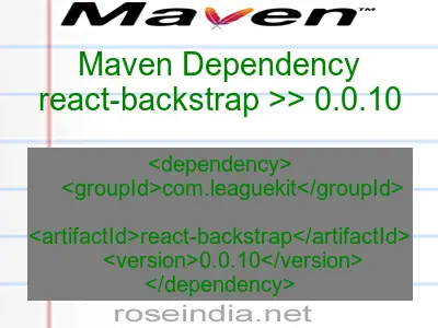 Maven dependency of react-backstrap version 0.0.10