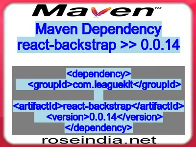 Maven dependency of react-backstrap version 0.0.14