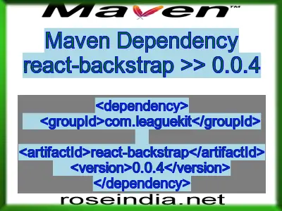 Maven dependency of react-backstrap version 0.0.4