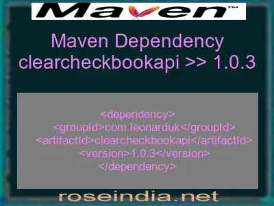 Maven dependency of clearcheckbookapi version 1.0.3