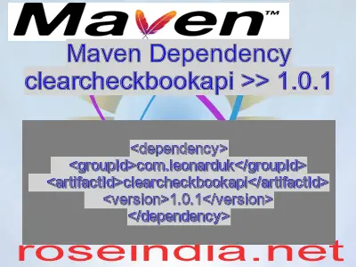 Maven dependency of clearcheckbookapi version 1.0.1