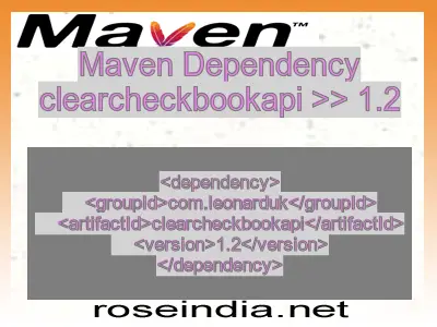 Maven dependency of clearcheckbookapi version 1.2