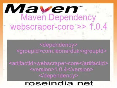 Maven dependency of webscraper-core version 1.0.4