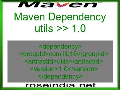 Maven dependency of utils version 1.0