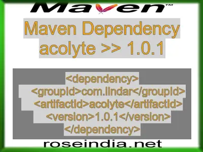 Maven dependency of acolyte version 1.0.1