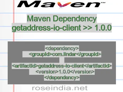 Maven dependency of getaddress-io-client version 1.0.0