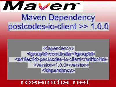 Maven dependency of postcodes-io-client version 1.0.0