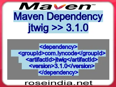 Maven dependency of jtwig version 3.1.0